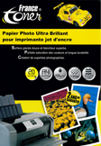 PAPIER PHOTO ultra brillant FRANCETONER PAFTA4_BRI200