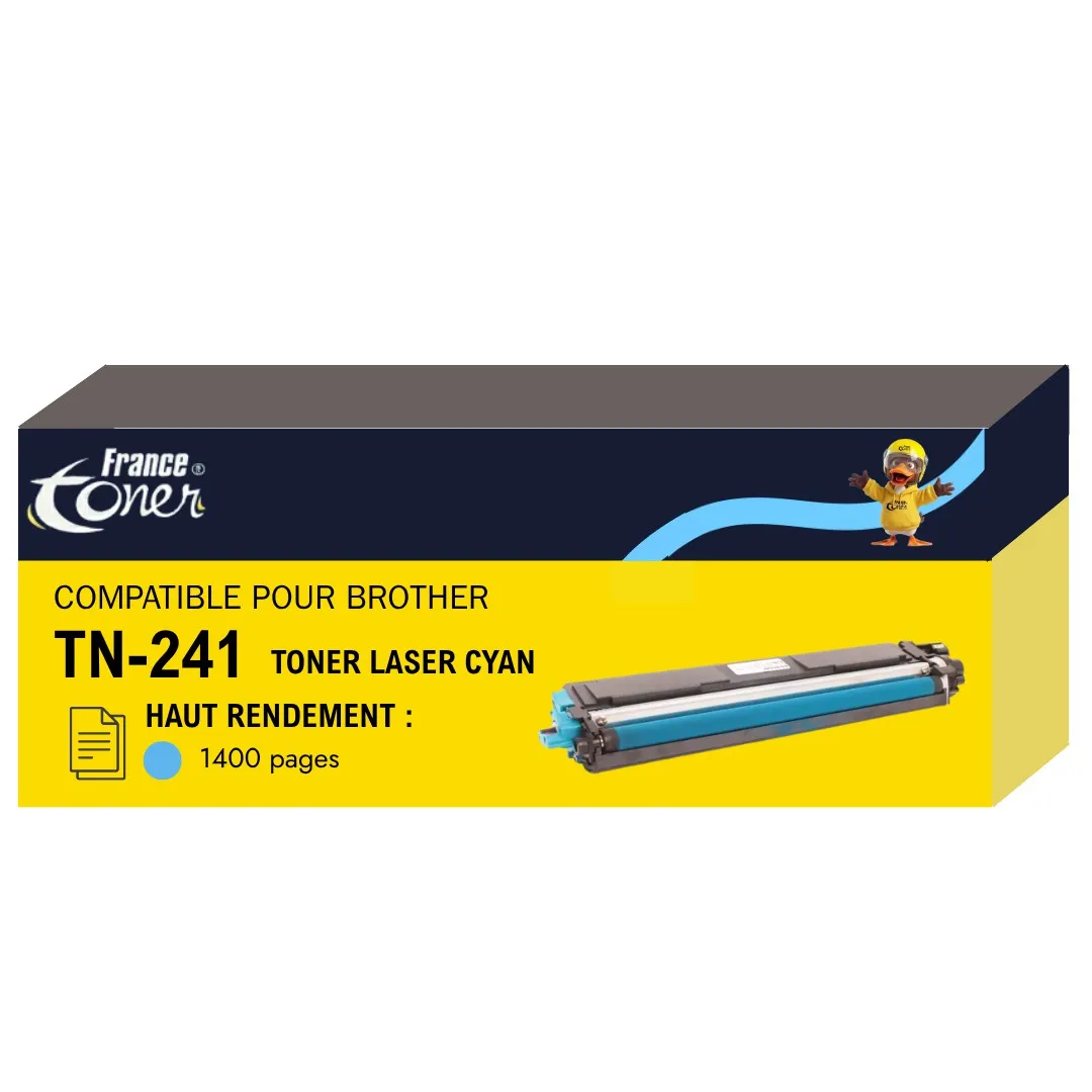 Toner FranceToner équivalent à BROTHER TN241C (TN-241C) - CYAN (bleu) - Format Standard