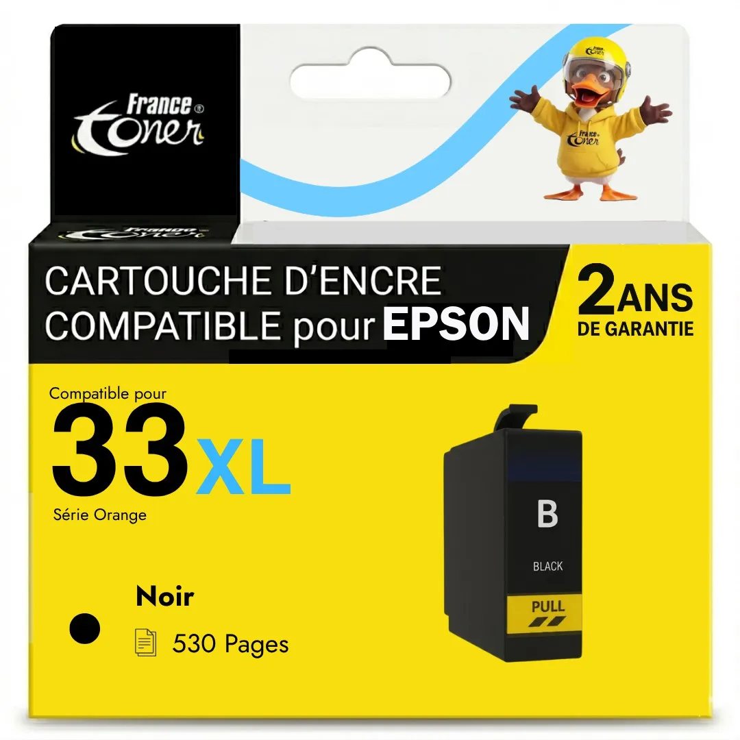 Cartouche d'encre FranceToner équivalent à EPSON 33XL SERIE ORANGE (C13T33514010) - NOIR - Format XL