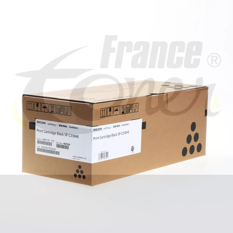 Toner RICOH 407638 - NOIR - Format Standard