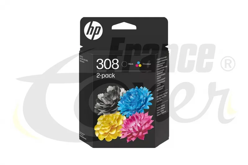 Pack de 2 cartouches d'encre HP 308 (6L6S6UE) -...