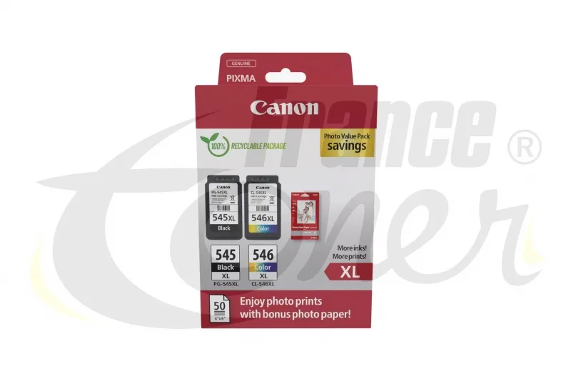 Pack de 2 cartouches d'encre CANON PG545XL & CL...