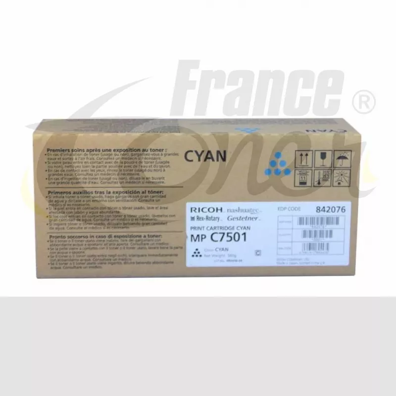 Toner RICOH 842076 - CYAN (bleu) - Format Standard