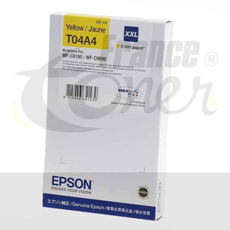 Cartouche d'encre EPSON C13T04A44N - JAUNE - Fo...