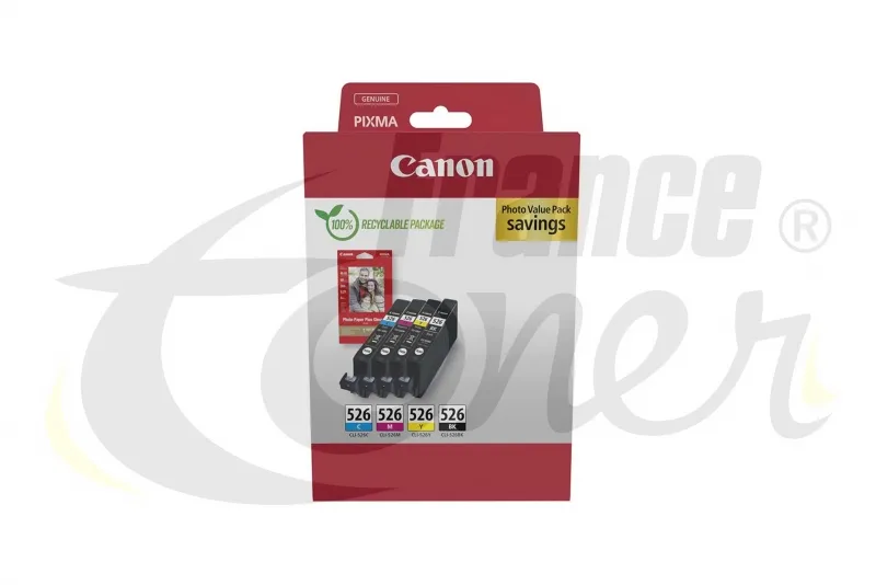 Pack de 4 cartouches d'encre CANON CLI526 (4540...