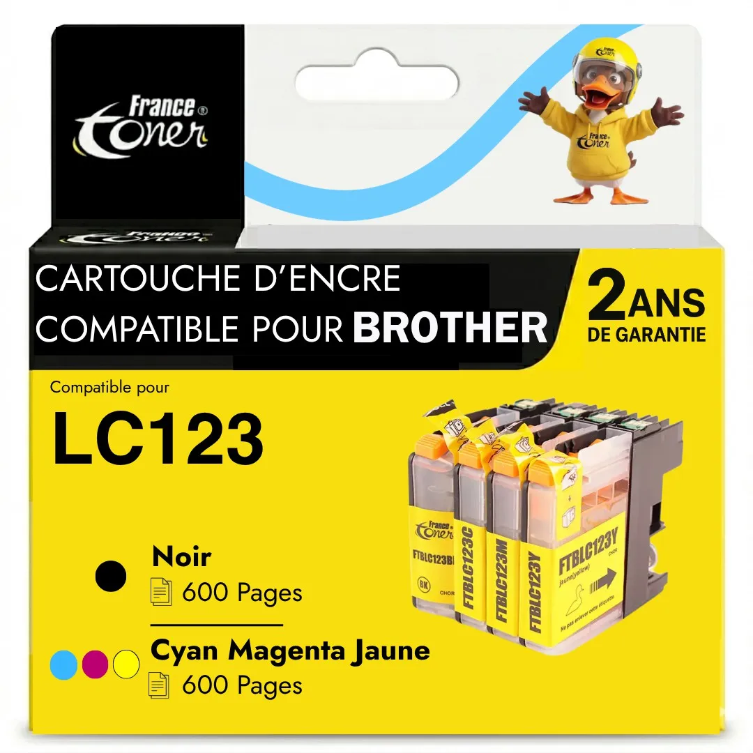 Pack de 4 cartouches d'encre FranceToner équiva...