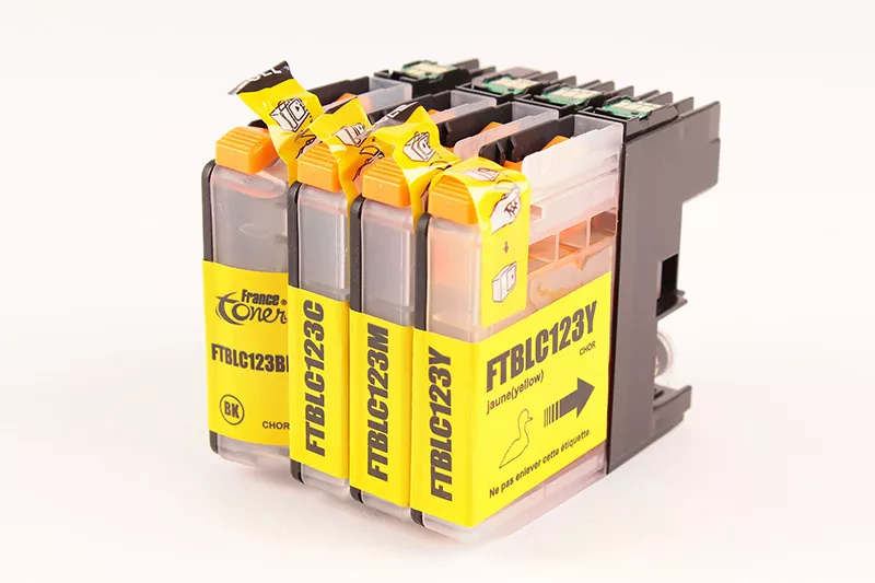 Pack de 4 cartouches d'encre FranceToner équivalent à BROTHER LC123VALBPDR Cupcake (LC-123VALBPDR) - 4 COULEURS - Format Standard
