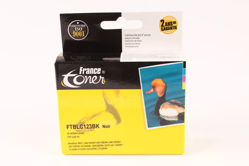 Cartouche d'encre FranceToner équivalent à BROTHER LC-123BK Cupcake (LC-123BK) - NOIR - Format Standard