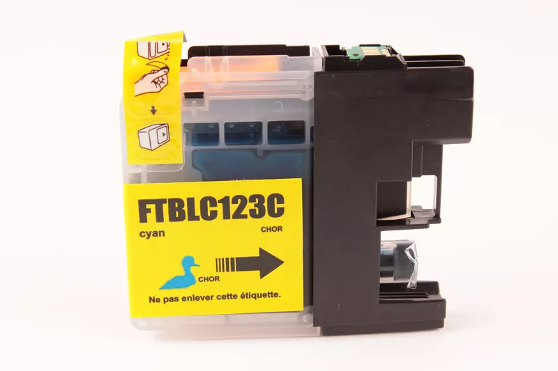 Cartouche d'encre FranceToner équivalent à BROTHER LC-123C Cupcake (LC-123C) - CYAN (bleu) - Format Standard