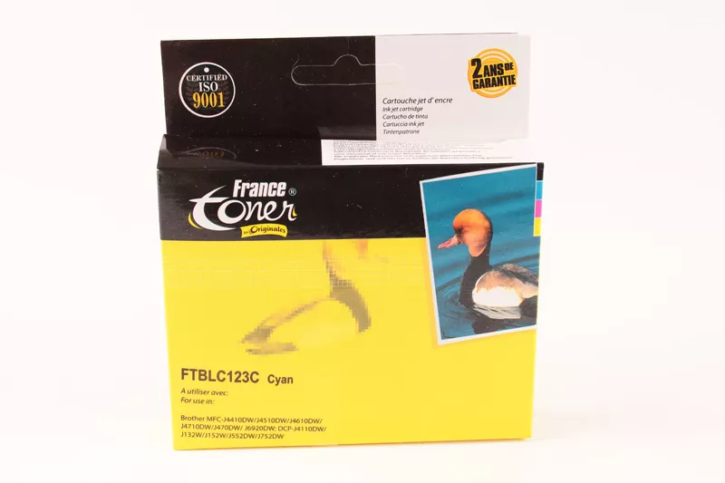 Cartouche d'encre FranceToner équivalent à BROTHER LC-123C Cupcake (LC-123C) - CYAN (bleu) - Format Standard