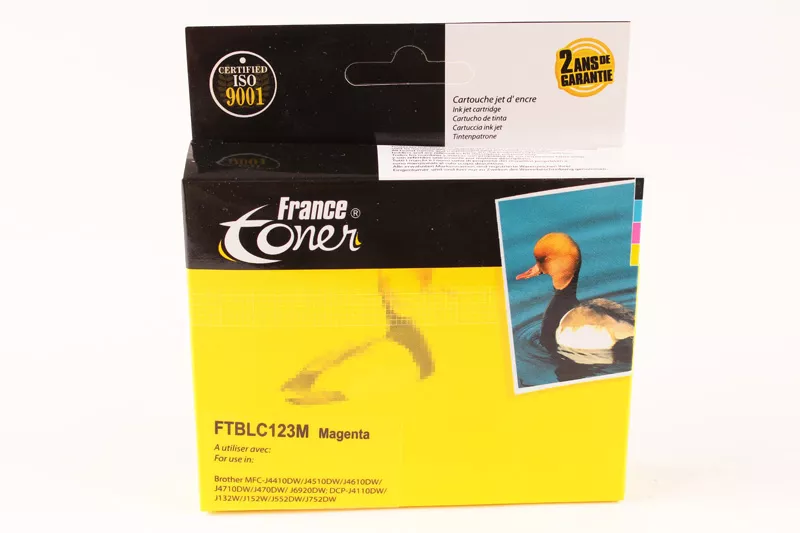 Cartouche d'encre FranceToner équivalent à BROTHER LC-123M Cupcake (LC-123M) - MAGENTA (rouge) - Format Standard