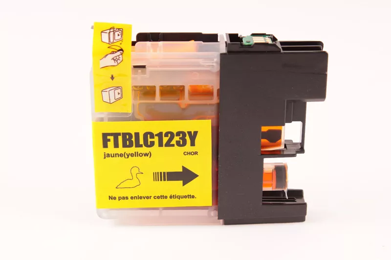 Cartouche d'encre FranceToner équivalent à BROTHER LC-123Y Cupcake (LC-123Y) - JAUNE - Format Standard