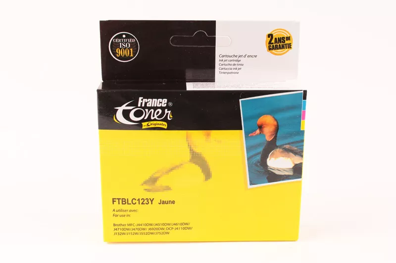 Cartouche d'encre FranceToner équivalent à BROTHER LC-123Y Cupcake (LC-123Y) - JAUNE - Format Standard