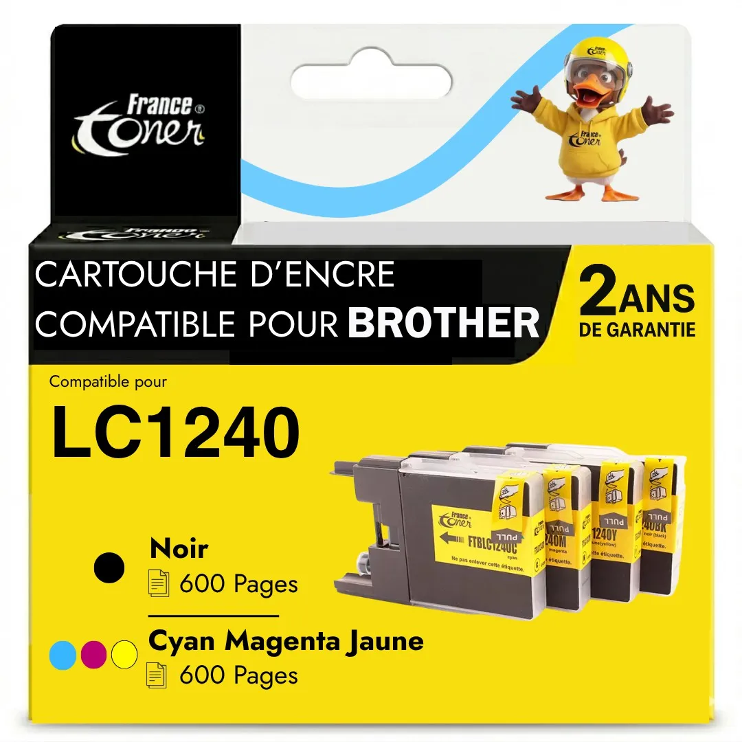 Pack de 4 cartouches d'encre FranceToner équiva...