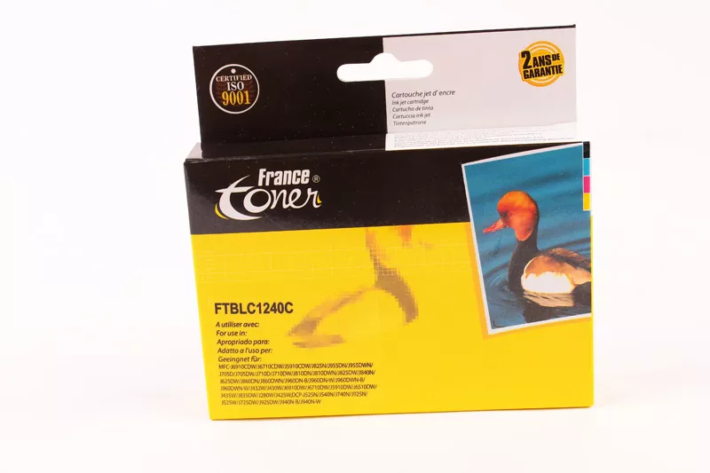 Cartouche d'encre FranceToner équivalent à BROTHER LC-1240C - CYAN (bleu) - Format Standard