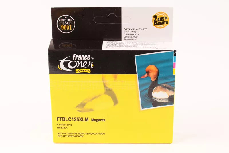Cartouche d'encre FranceToner équivalent à BROTHER LC-125XLM Réveil (LC-125XLM) - MAGENTA (rouge) - Format XL