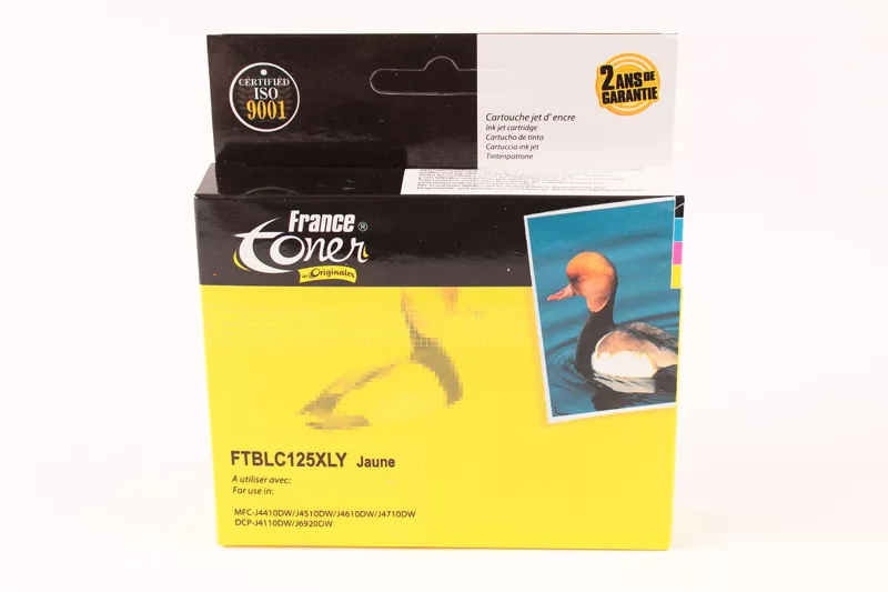 Cartouche d'encre FranceToner équivalent à BROTHER LC-125XLY Réveil (LC-125XLY) - JAUNE - Format XL