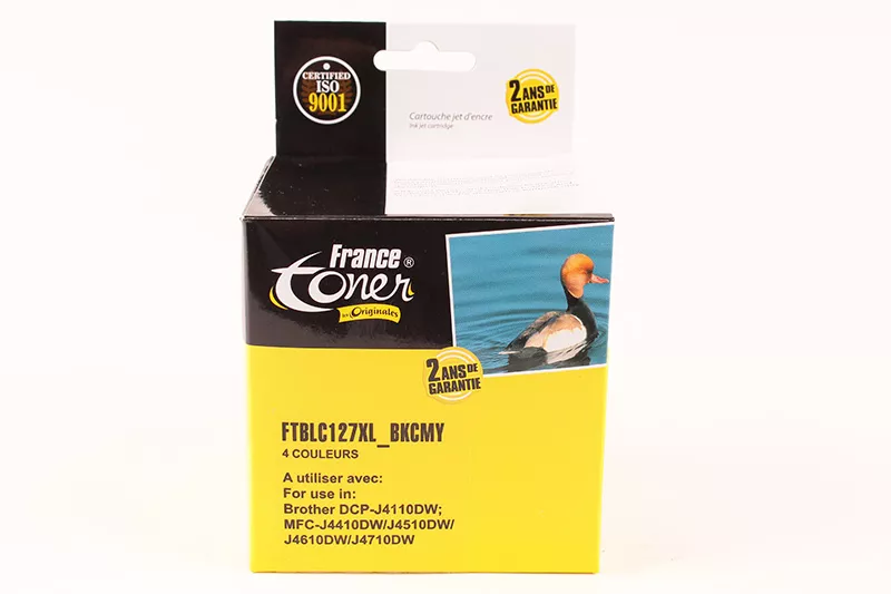 Pack de 4 cartouches d'encre FranceToner équivalent à BROTHER LC125XL LC127XL (LC-127XLVALBPDR) - 4 COULEURS - Format XL