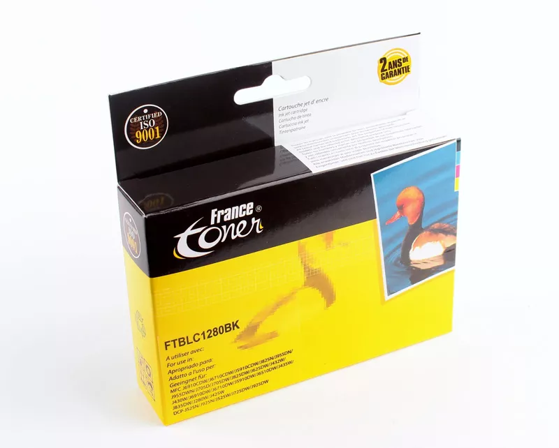 Cartouche d'encre FranceToner équivalent à BROTHER LC-1280XLBK (LC-1280XL-BK) - NOIR - Format XL