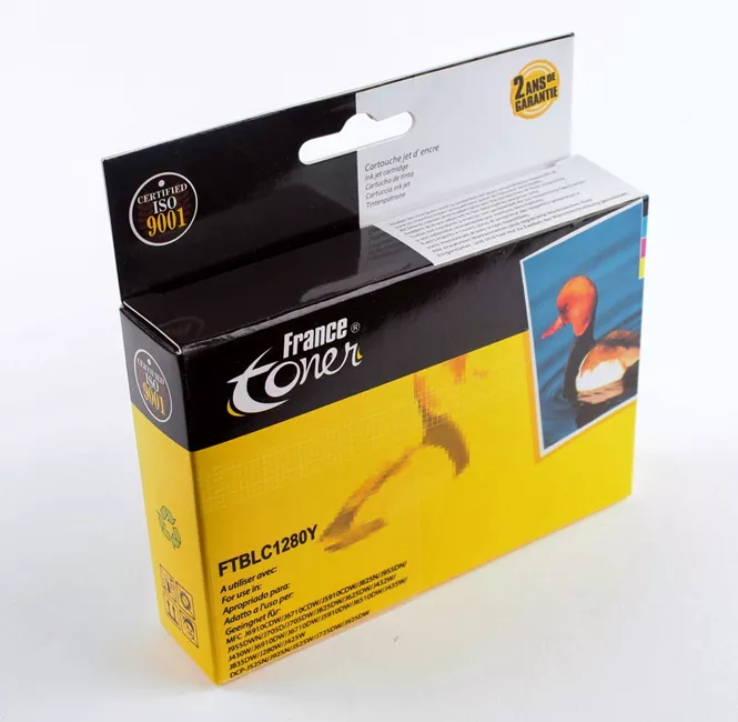 Cartouche d'encre FranceToner équivalent à BROTHER LC-1280XLY (LC-1280XL-Y) - JAUNE - Format XL