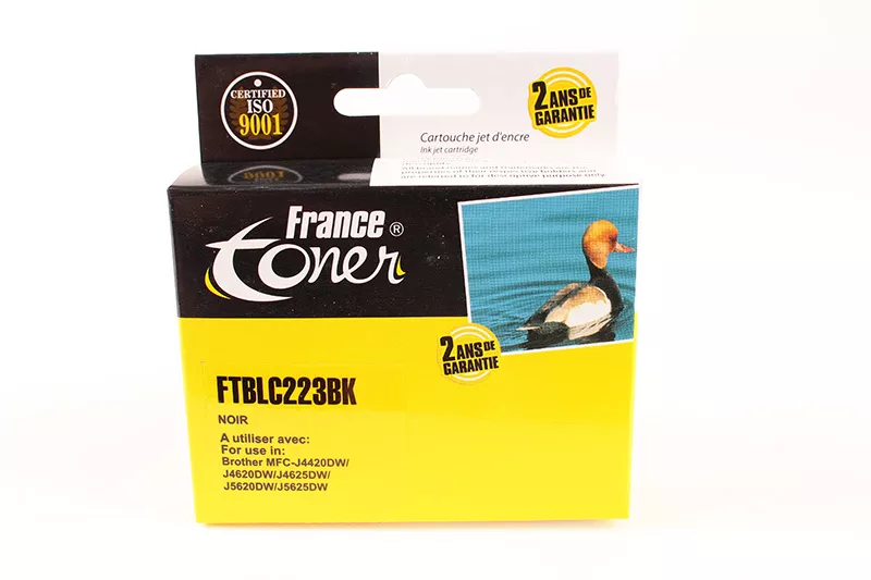 Cartouche d'encre FranceToner équivalent à BROTHER LC-223BK Cerf volant (LC-223BK) - NOIR - Format Standard