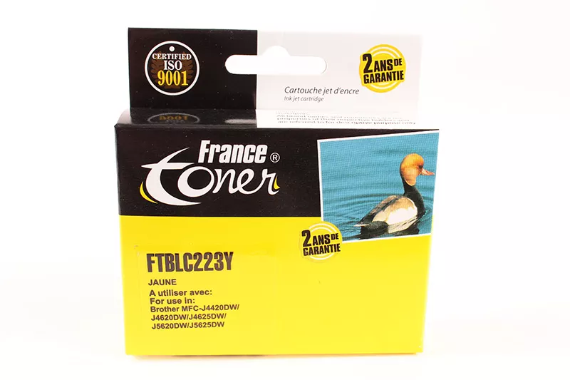 Cartouche d'encre FranceToner équivalent à BROTHER LC-223Y Cerf Volant (LC-223Y) - JAUNE - Format Standard