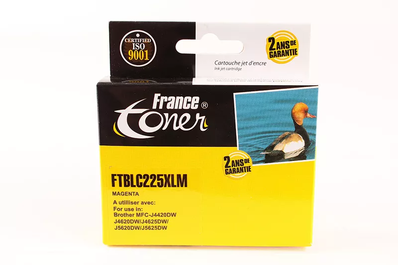Cartouche d'encre FranceToner équivalent à BROTHER LC-225XLM - MAGENTA (rouge) - Format XL