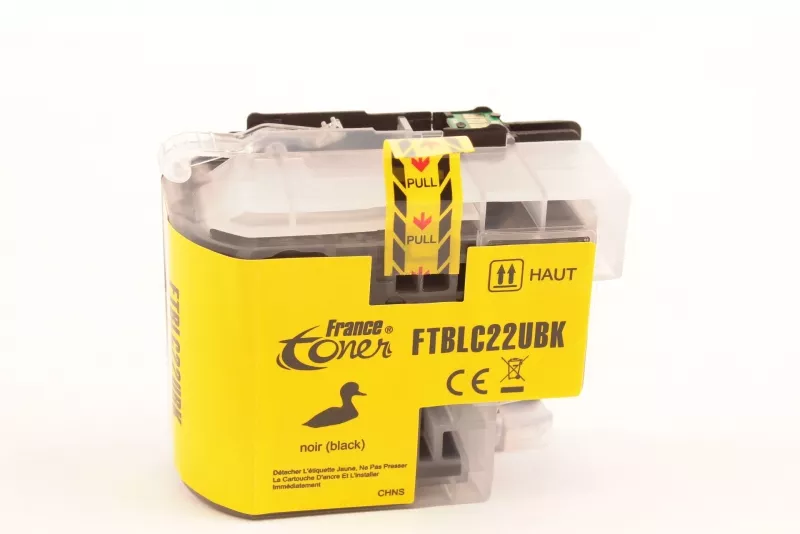Cartouche d'encre FranceToner équivalent à BROTHER LC-22UBK - NOIR - Format Standard
