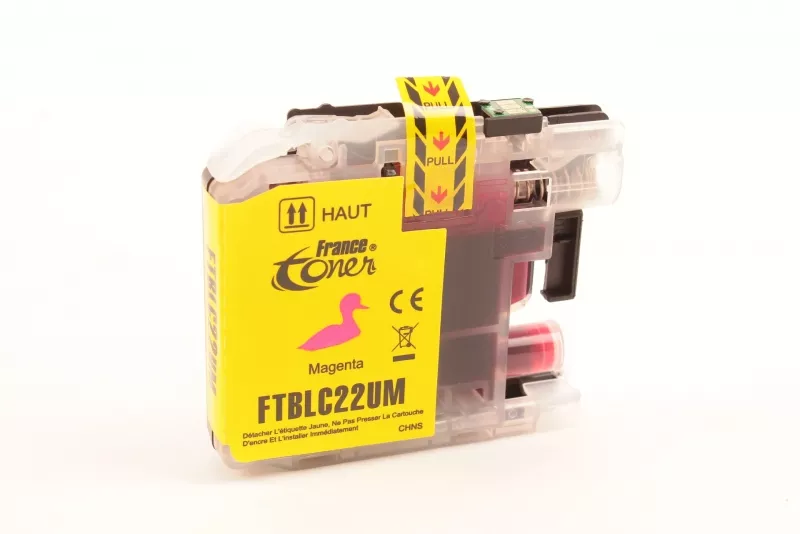 Cartouche d'encre FranceToner équivalent à BROTHER LC-22UM - MAGENTA (rouge) - Format XL