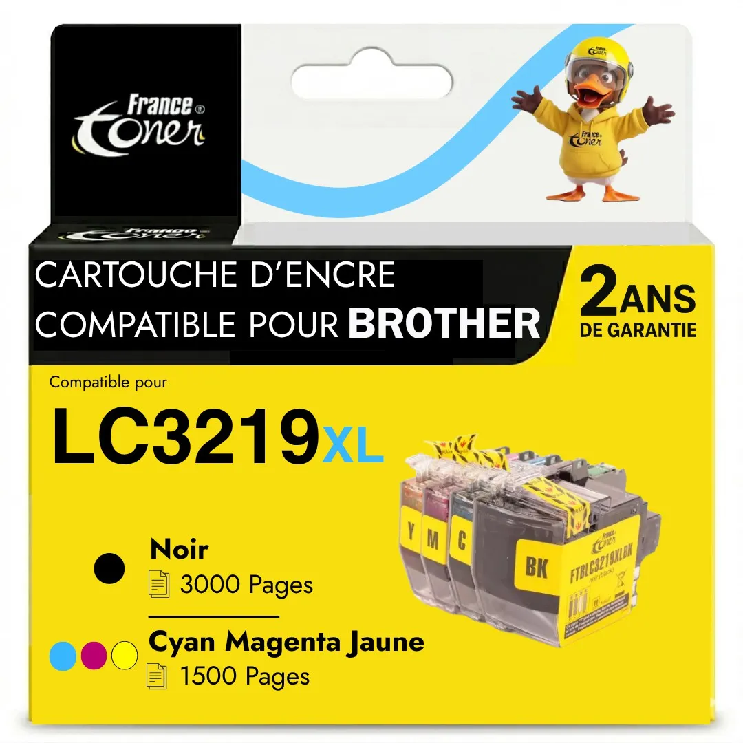 Pack de 4 cartouches d'encre FranceToner équiva...