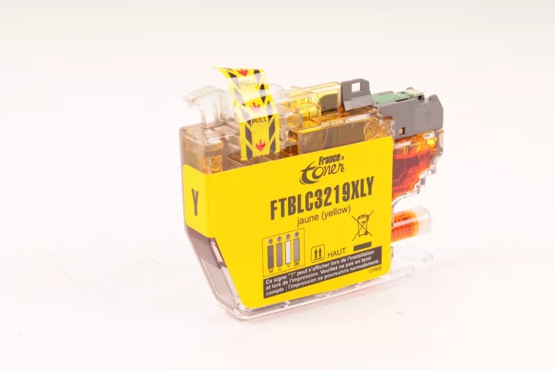 Cartouche d'encre FranceToner équivalent à BROTHER LC-3219XLY - JAUNE - Format XL