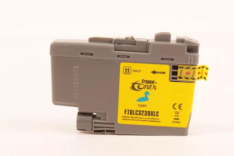 Cartouche d'encre FranceToner équivalent à BROTHER LC-3239XLC - CYAN (bleu) - Format Standard