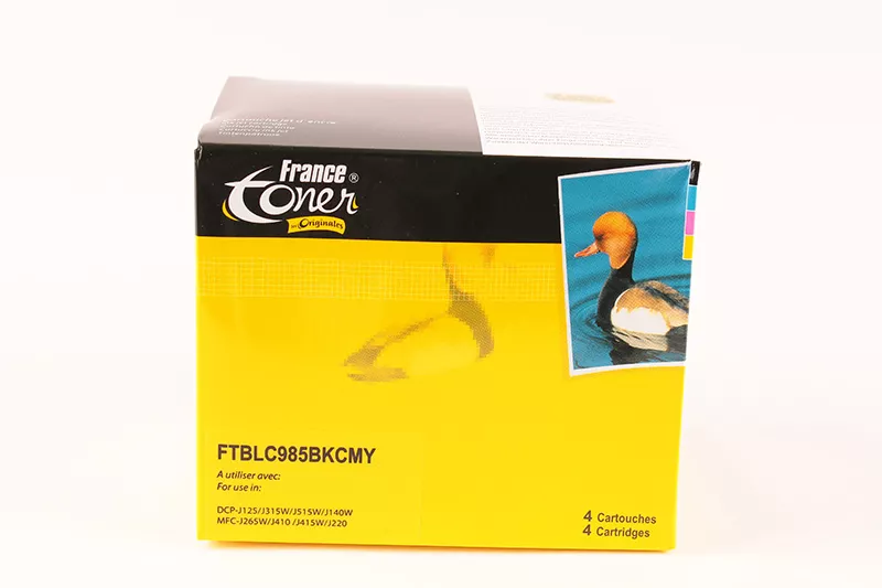 Pack de 4 cartouches d'encre FranceToner équivalent à BROTHER LC985VALBP - 4 COULEURS - Format Standard