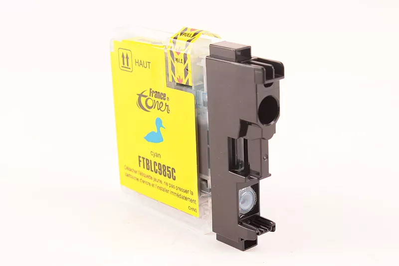 Cartouche d'encre FranceToner équivalent à BROTHER LC-985C (LC985C) - CYAN (bleu) - Format Standard