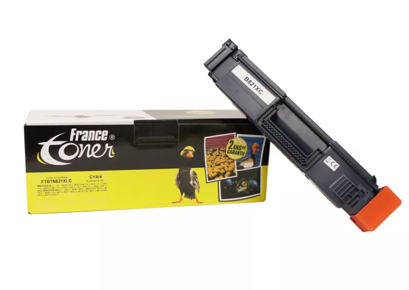 Toner FranceToner équivalent à BROTHER TN821 (TN-821XLC) - CYAN (bleu) - Format XL