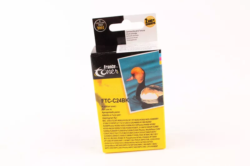 Cartouche d'encre FranceToner équivalent à CANON BCI-24BK (BCI24BK) - NOIR - Format Standard