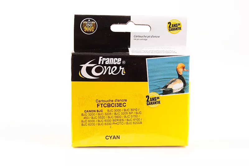 Cartouche d'encre FranceToner équivalent à CANON BCI-3EC (BCI3EC) - CYAN (bleu) - Format Standard