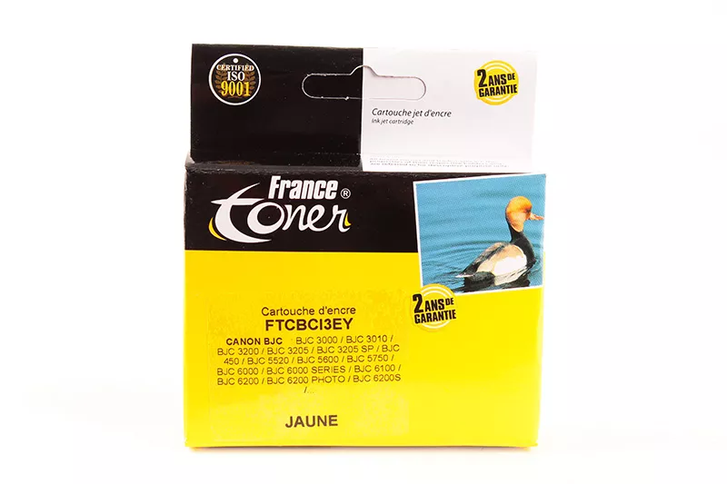 Cartouche d'encre FranceToner équivalent à CANON BCI-3EY (BCI3EY) - JAUNE - Format Standard