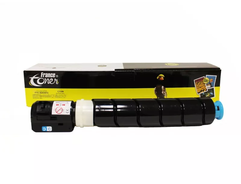 Toner FranceToner équivalent à CANON C-EXV47 (8517B002) - CYAN (bleu) - Format Standard