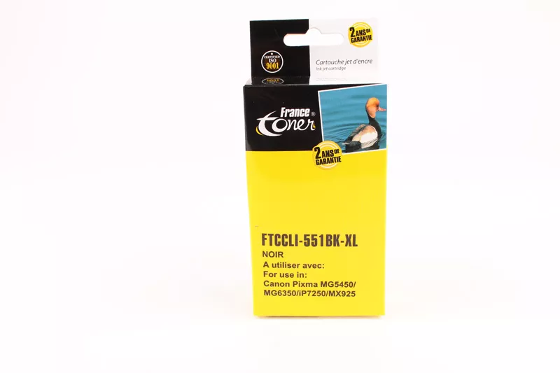 Cartouche d'encre FranceToner équivalent à CANON CLI551BKXL (6443B001) - NOIR - Format XL
