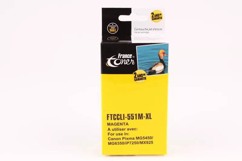 Cartouche d'encre FranceToner équivalent à CANON CLI551MXL (6445B001) - MAGENTA (rouge) - Format XL