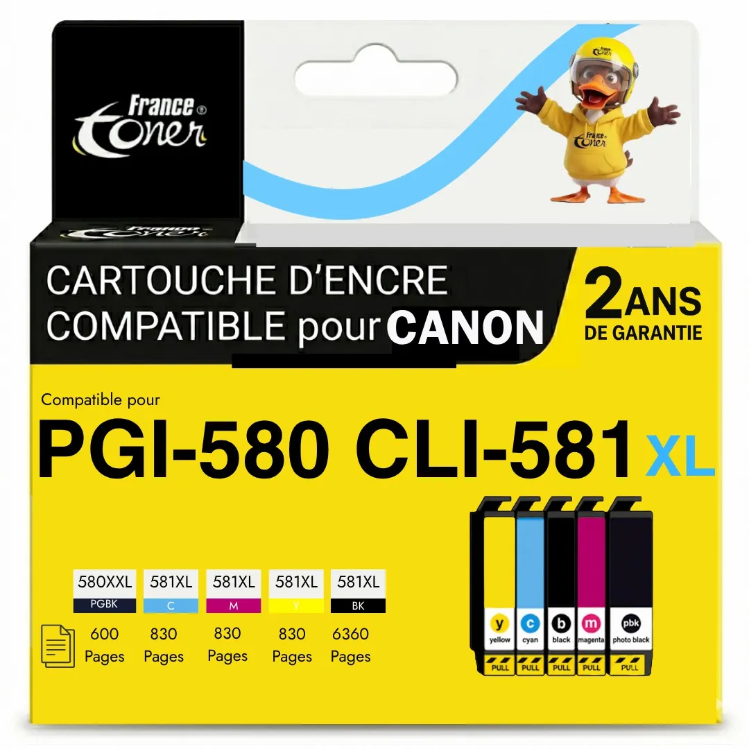 Pack de 5 cartouches d'encre compatibles France...