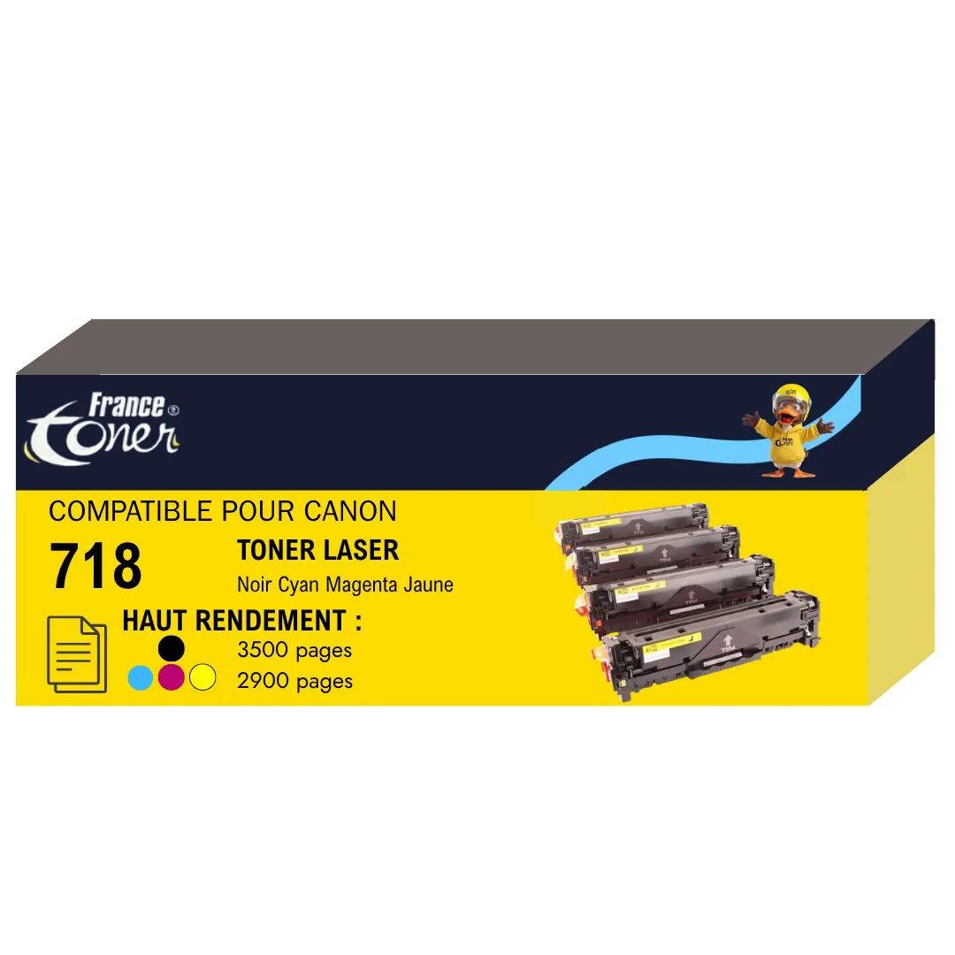 Pack de 4 toners FranceToner équivalent à CANON...