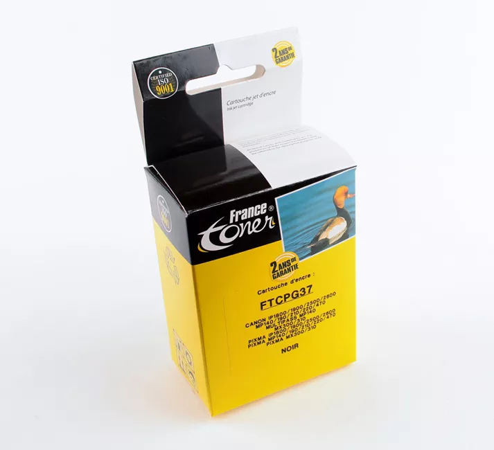 Cartouche d'encre FranceToner équivalent à CANON PG37 (2145B001) - NOIR - Format Standard