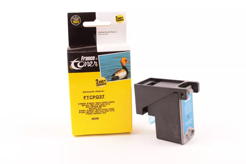 Cartouche d'encre FranceToner équivalent à CANON PG37 (2145B001) - NOIR - Format Standard
