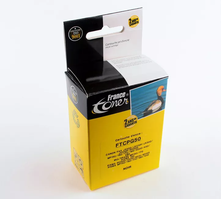 Cartouche d'encre FranceToner équivalent à CANON PG50 (0616B001) - NOIR - Format Standard
