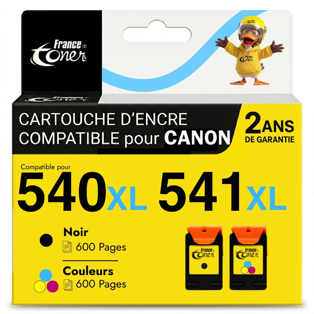 Pack de 2 cartouches d'encre FranceToner équiva...