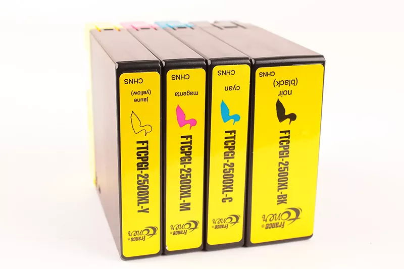 Pack de 4 cartouches d'encre FranceToner équivalent à CANON 9254B004 - 4 COULEURS - Format XL