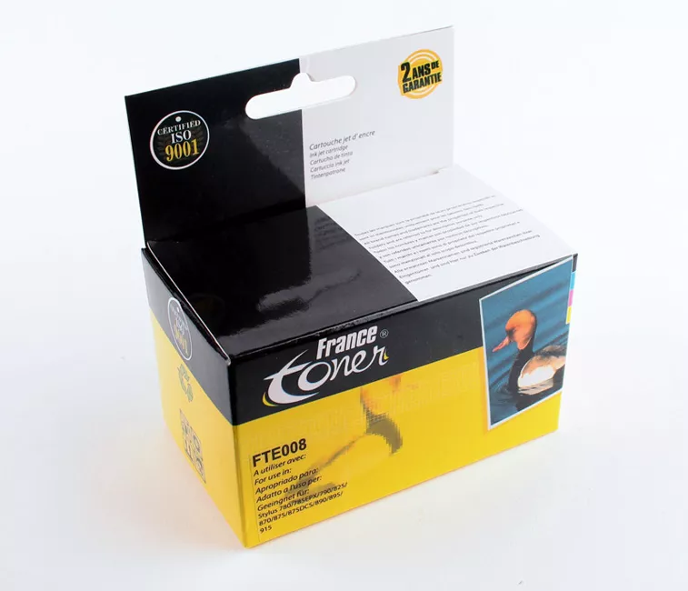 Cartouche d'encre FranceToner équivalent à EPSON T008 Série Perroquet (C13T00840110) - 5 COULEURS - Format Standard