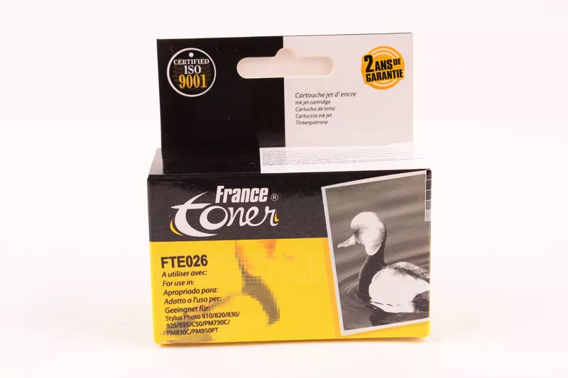 Cartouche d'encre FranceToner équivalent à EPSON T026 Série poisson (C13T02640110) - NOIR - Format Standard